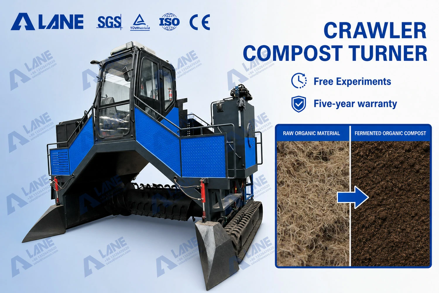Crawler-Type Compost Turner